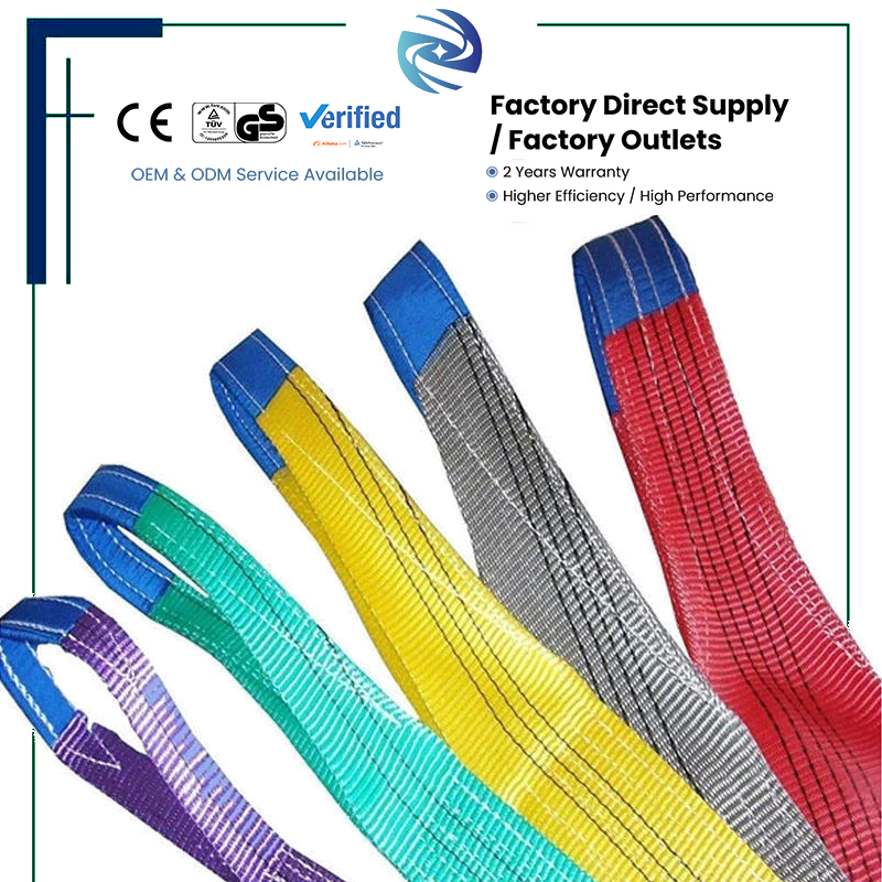 EN1492-1 Certified Polyester Webbing Sling Heavy Duty Lifting Belt