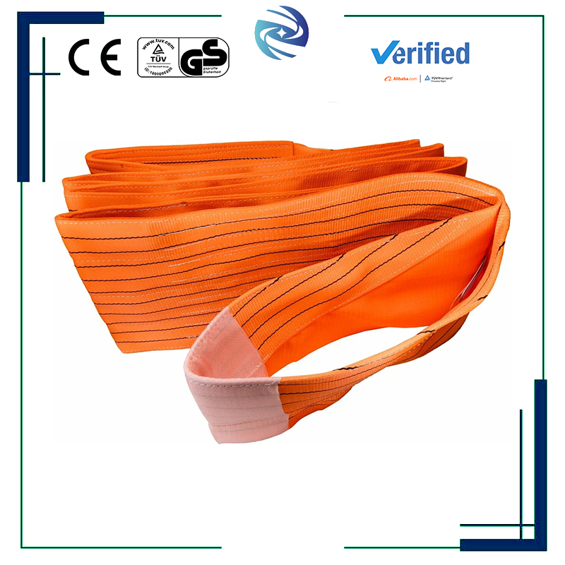 10 Ton Flat Webbing Sling Double Eye Heavy Duty Polyester Lifting Sling