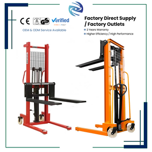 Hydraulic Manual Forklift Stacker Adjustable Forks Warehouse Lifting