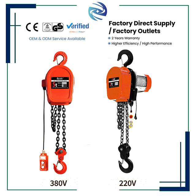 DHS Model Electric Chain Hoist Heavy Duty Hook Suspension Lift