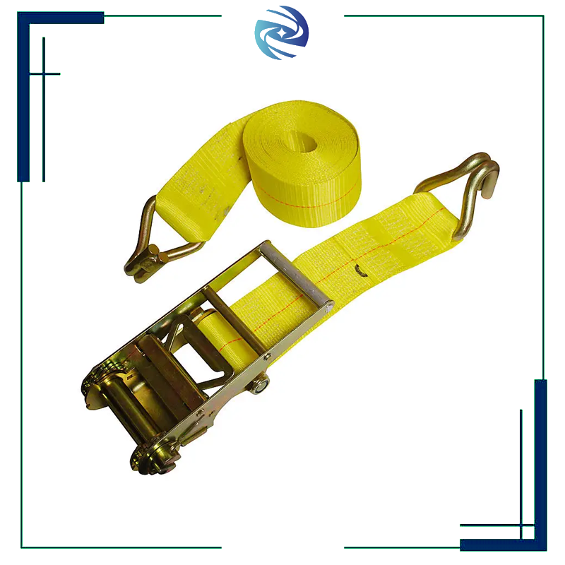 Heavy-Duty Polyester Ratchet Strap with Hooks for Secure Cargo