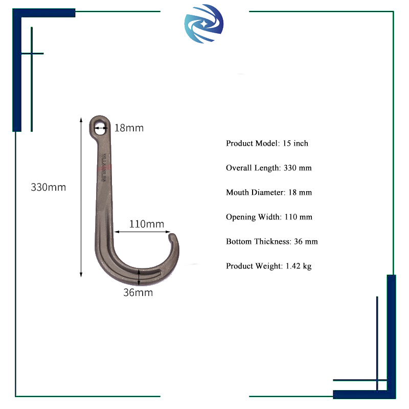 G80 Alloy Steel J-Opening Lifting Hook