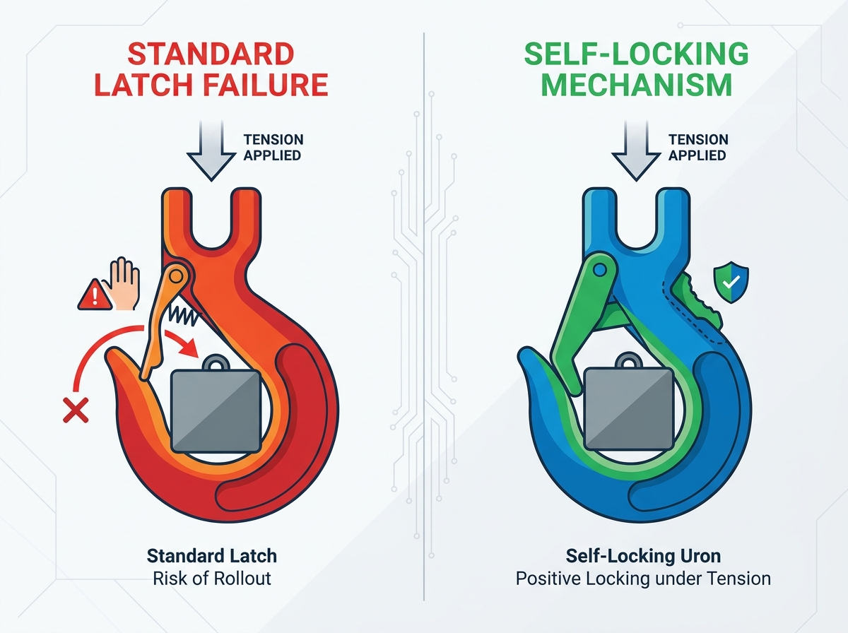 self-locking hook safety